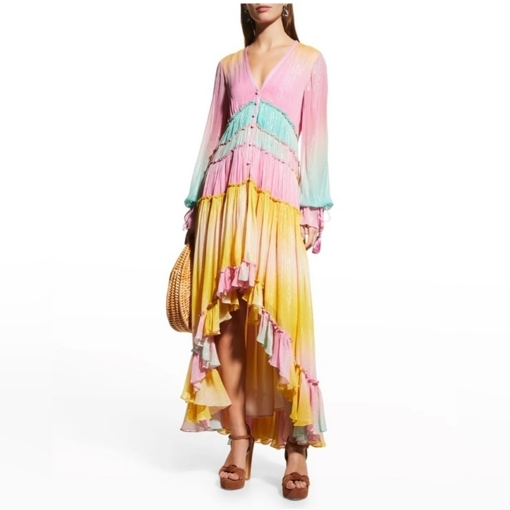 ROCOCO SAND Maxi Dress Summer Sequin Pastel High-Low Dress Ombre Bloggers Fave - Picture 4 of 16